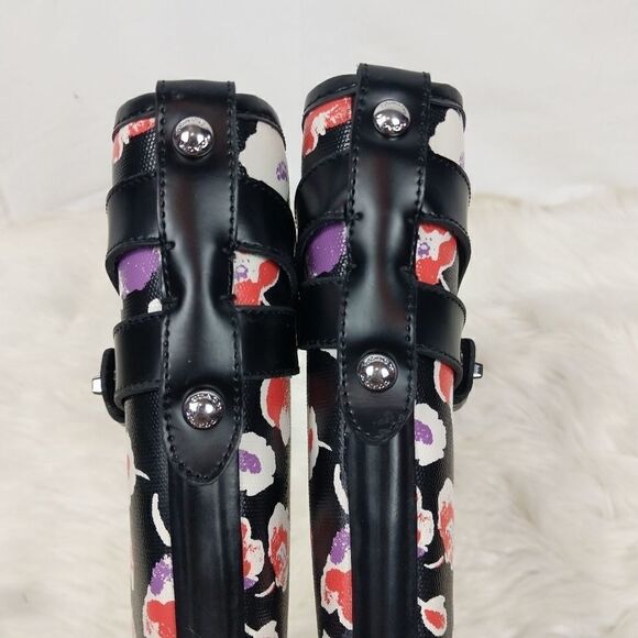 COACH Q8010 TRISHA II Black and Floral Canvas Rubb - Picture 4 of 8